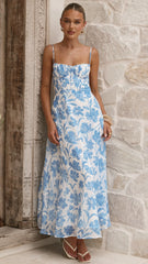 Rahima Maxi Dress - Blue Flower