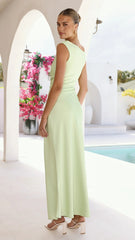 Auria Off Shoulder Maxi Dress - Key Lime