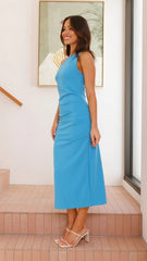Alaina Midi Dress - Azure Blue