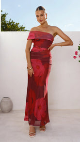 Jelani Maxi Dress - Red Floral