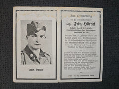 Sterbebild SS-Unterscharführer Vorchdorf 5. Komp SS Inf. Regt. 8 HJ Gefolgschaftsführer Welikije-Luki Russland