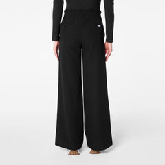 women's Black High Waisted Allison Ultra Wide Leg - Scrub Pant