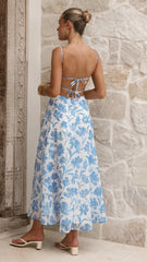 Rahima Maxi Dress - Blue Flower