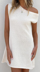 Robin Off Shoulder Mini Dress - Cream