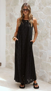 Cerelia Maxi Dress - Black Lace