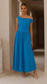 Immy Midi Dress - Blue