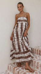 Marcel Maxi Dress - Chocolate Tie Dye