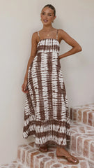 Marcel Maxi Dress - Chocolate Tie Dye