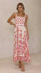Michaela Maxi Dress - Pink Floral