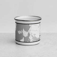 Front View Custom Craig Alaska Map Enamel Mug in Classic