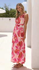 Jaci Midi Dress - Rosalie Print