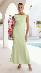Auria Off Shoulder Maxi Dress - Key Lime