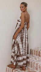 Marcel Maxi Dress - Chocolate Tie Dye