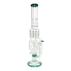 Phoenix Triple Barrel Screw Perc Bong 50cm Teal - The Bong Baron