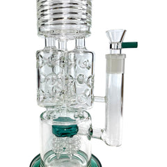 Phoenix Triple Barrel Screw Perc Bong 50cm Teal - The Bong Baron