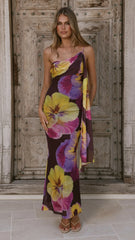 Haviana Maxi Dress - Purple/Yellow Floral