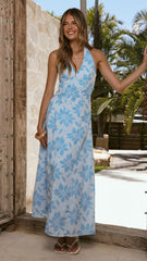 Solange Maxi Dress - Blue Floral
