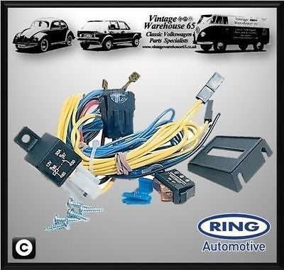VW Karmann Ghia 1600 Coupe 14 34 1957-1974 Fog Lamp Spot Light 12v Wiring Kit