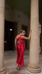 Halle One Shoulder Maxi Dress - Red