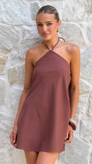 Alita Mini Dress - Chocolate