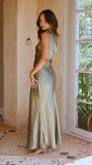 Auria Off Shoulder Maxi Dress - Olive