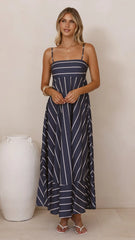 Kaethe Maxi Dress - Navy/White Stripe
