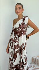 Karolina One Shoulder Maxi Dress - Ipanema Print