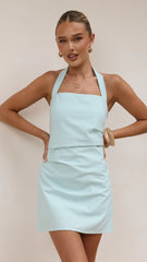Kayden Mini Halter Dress - Baby Blue