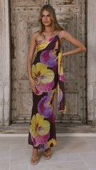 Haviana Maxi Dress - Purple/Yellow Floral