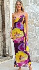 Haviana Maxi Dress - Purple/Yellow Floral