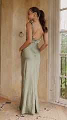 Iris Asymmetrical Maxi Dress - Olive