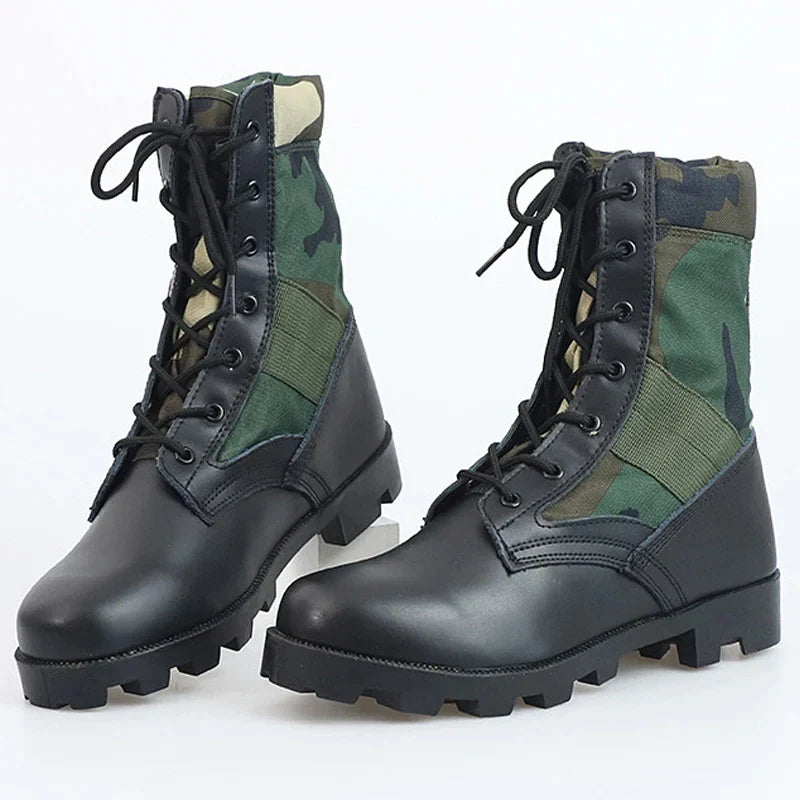 LOUIHAWK Men’s Tactical Desert Boots — Camouflage Outdoor Combat Shoes