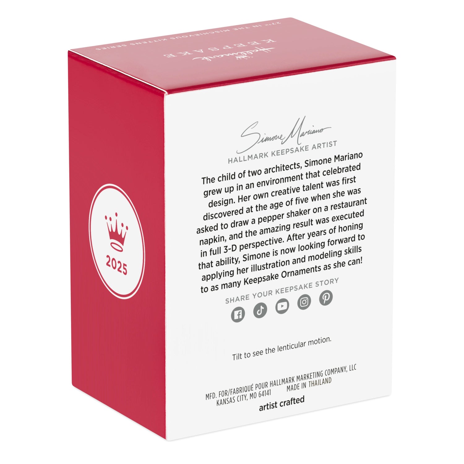 Mischievous Kittens, 27th in the Series — 2025 Hallmark Keepsake Christmas Ornament, artist crafted red box with lenticular details.
