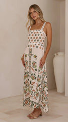 Michaela Maxi Dress - Green Floral