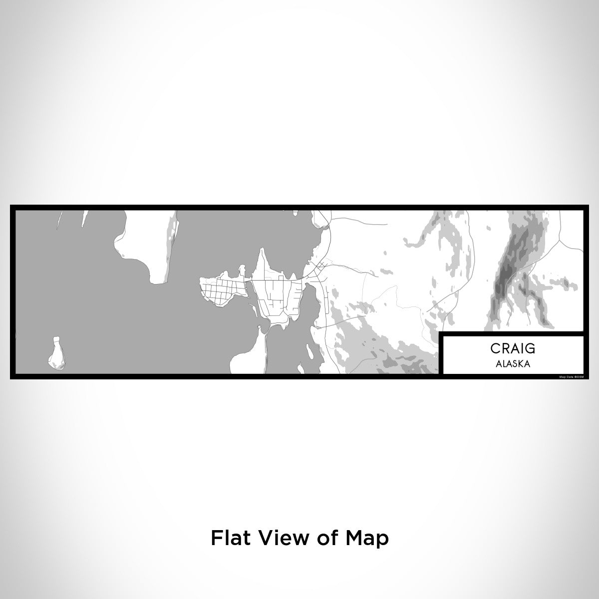 Flat View of Map Custom Craig Alaska Map Enamel Mug in Classic