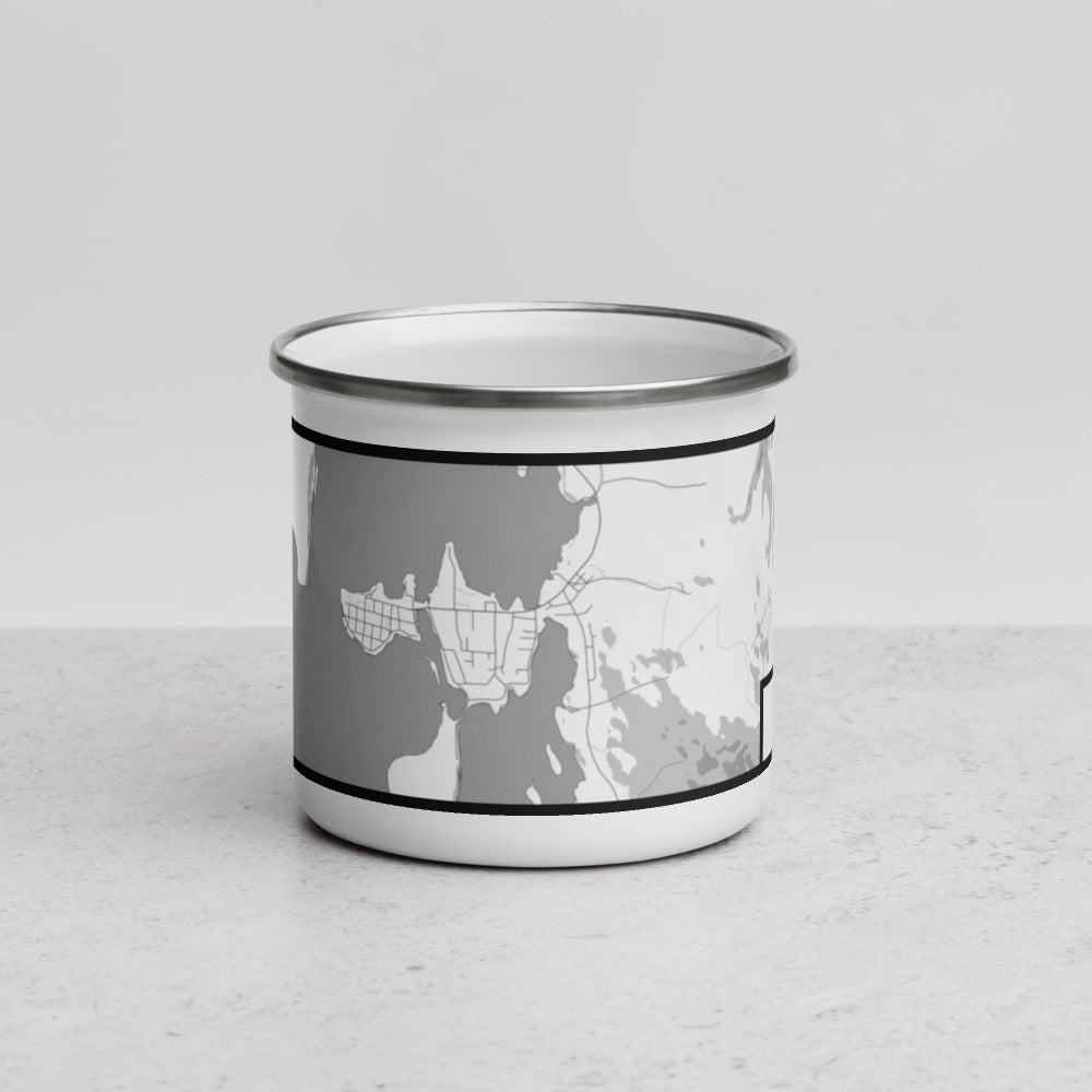 Front View Custom Craig Alaska Map Enamel Mug in Classic