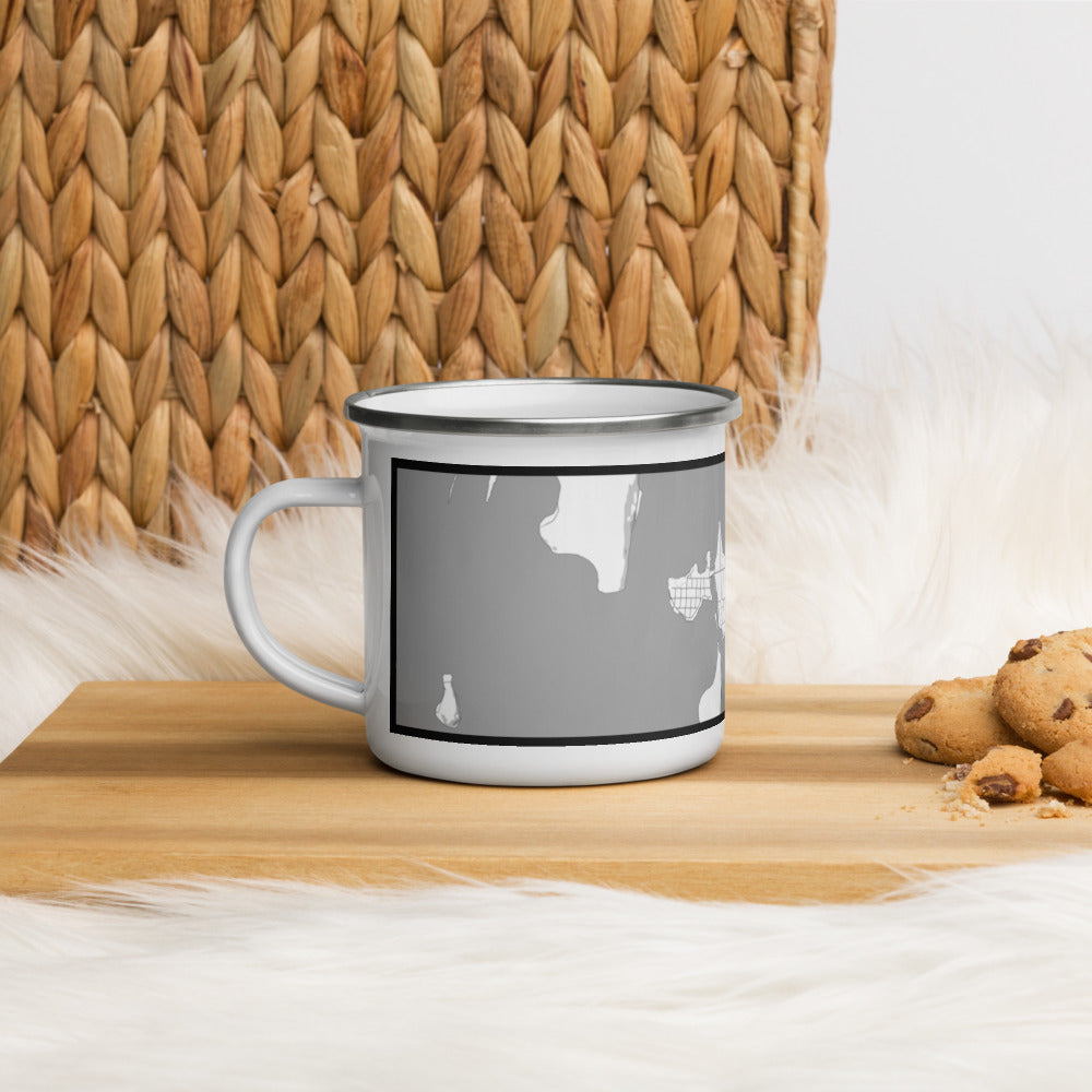 Left View Custom Craig Alaska Map Enamel Mug in Classic on Table Top