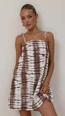 Bethani Mini Dress - Chocolate Tie Dye