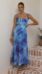 Margo Midi Dress - Ocean Blue