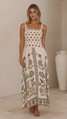 Michaela Maxi Dress - Green Floral