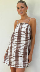Bethani Mini Dress - Chocolate Tie Dye