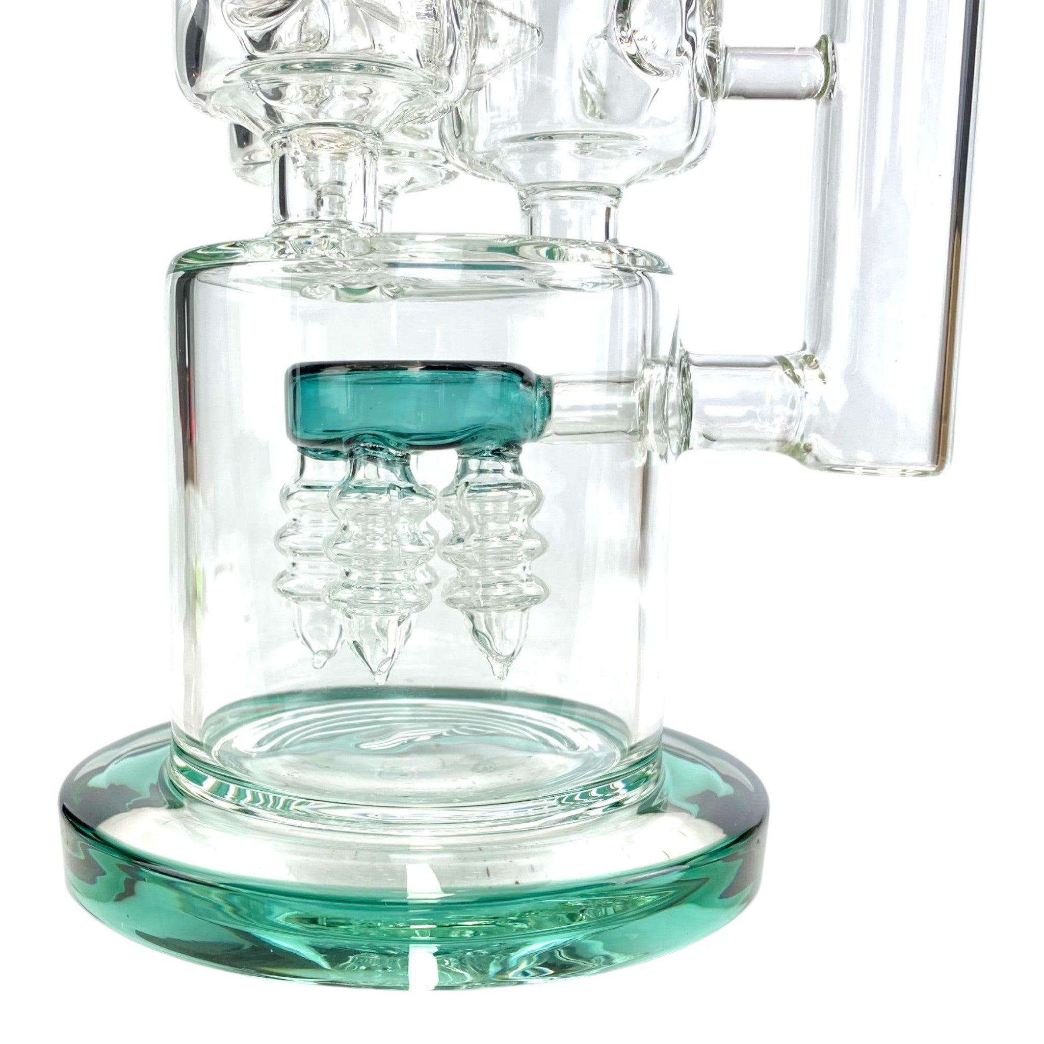 Phoenix Triple Barrel Screw Perc Bong 50cm Teal - The Bong Baron