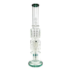 Phoenix Triple Barrel Screw Perc Bong 50cm Teal - The Bong Baron