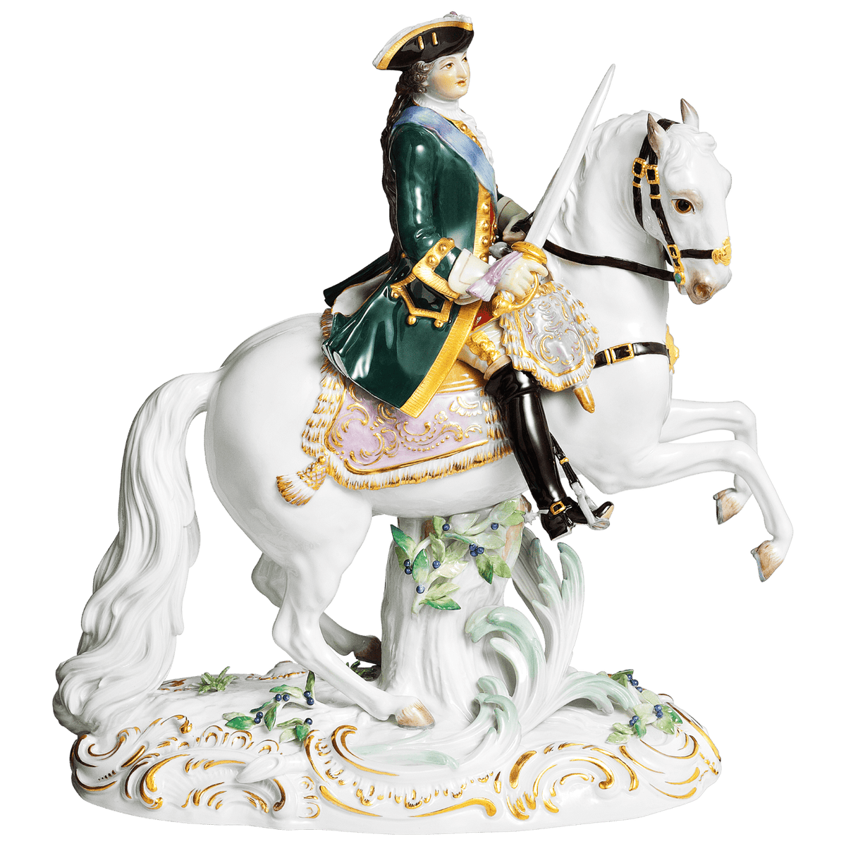 Skulptur Kaiserin Katharina II. auf Pferd, handbemalt, H 25 cm | Meissen Exklusiv - Kollektion 900380 - 73391 - Meissen Weimar