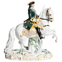 Skulptur Kaiserin Katharina II. auf Pferd, handbemalt, H 25 cm | Meissen Exklusiv - Kollektion 900380 - 73391 - Meissen Weimar